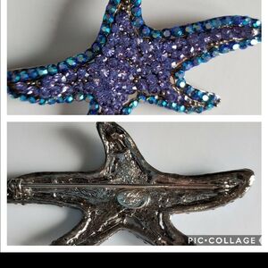 Kirks Folly Purple and Blue Starfish Brooch